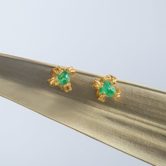 Mini Emerald Studs